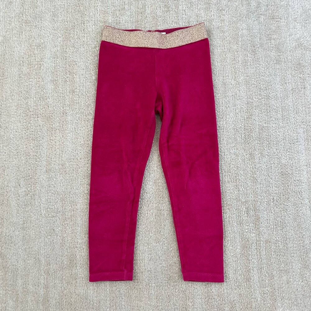 Mini Boden Girls Pink Gold Pull On Leggings Pants 4-5